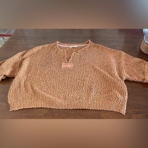 Cropped short sleeve sweater